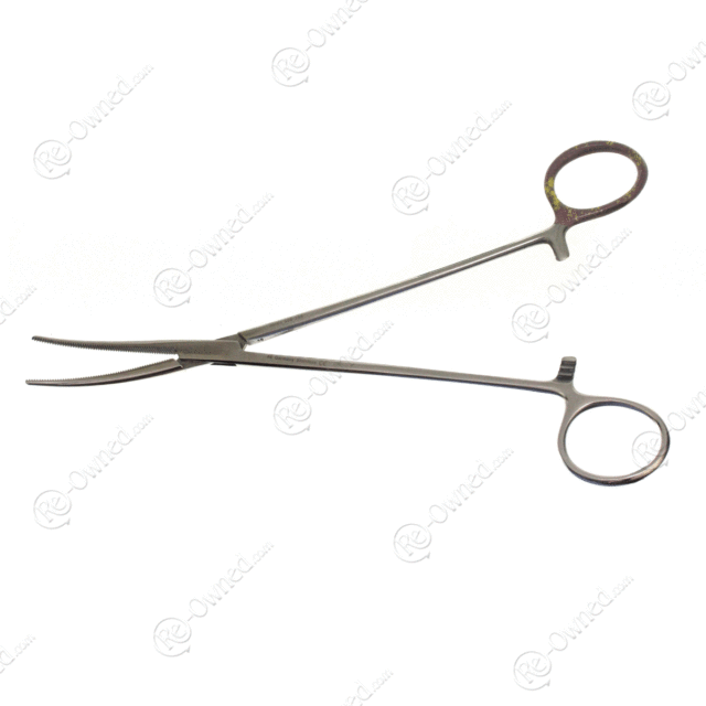 Vanderbilt University Vessel Clamp, Horizontal Serrations, Curved, 8 1/2" (21.5 Cm)